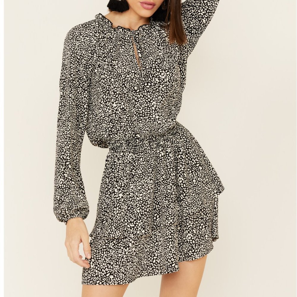 Show Me Your MuMu Tatum Mini Leopard Dress NWT Women Size L